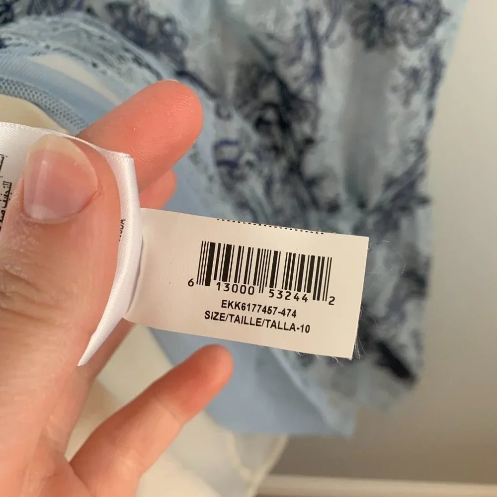 BCBGMaxAzria Blue and White Floral Mini Dress - Picture 9 of 15